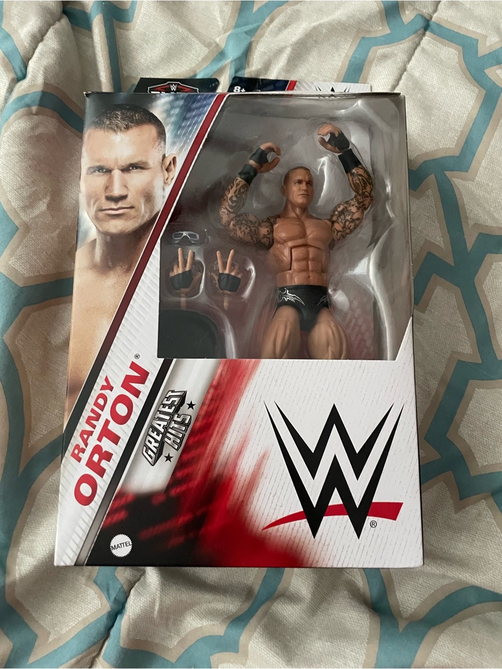 WWE Mattel Randy Orton Action Figure Packaging - Black and Red